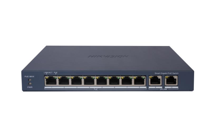 SWITCH MONITOREABLE HIKVISION DE 8 PUERTOS POE 1000Mbps ADMINISTRABLE