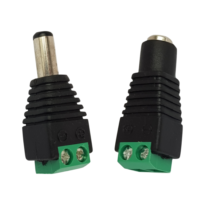 PAR DE CONECTORES DE CORRIENTE COLOR VERDE PARA CAMARAS