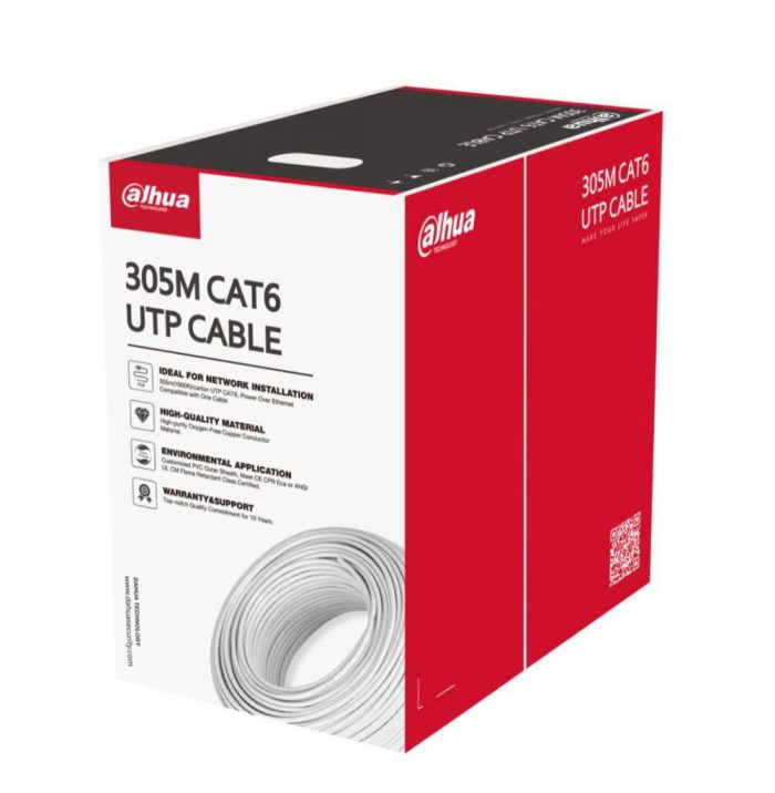 CABLE UTP CAT6 PARA INTERIROR MARCA DAHUA CAJA DE 305MTS COLOR BLANCO CABLE UTP CAT6 PARA INTERIROR MARCA DAHUA CAJA DE 305MTS COLOR BLANCO
