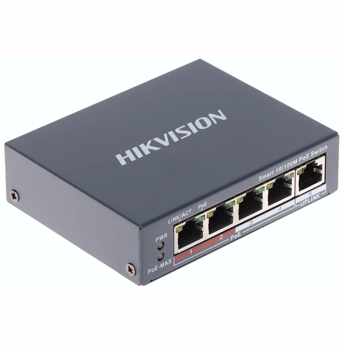 SWITCH MONITOREABLE HIKVISION DE 4 PUERTOS POE 10/100Mbps SWITCH MONITOREABLE HIKVISION DE 4 PUERTOS POE 10/100Mbps